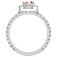 thumbnail image 3 of Pear Cut Pink Morganite Halo Wedding Ring Set 18K White Gold 2.20 Carat (G,VS1), 3 of 5