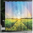 thumbnail image 4 of Ambesonne Green Yellow Shower Curtain, Wheat Field Nature, 69"Wx84"L, Green Yellow, 4 of 5