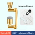 thumbnail image 2 of 1440 Degree Universal Extension Faucet Washbasin Tap Splash Aerator Splash Filter Faucet Faucet Adaptor Rotary Robot Arm Faucets ,Easy to Install, 2 of 7
