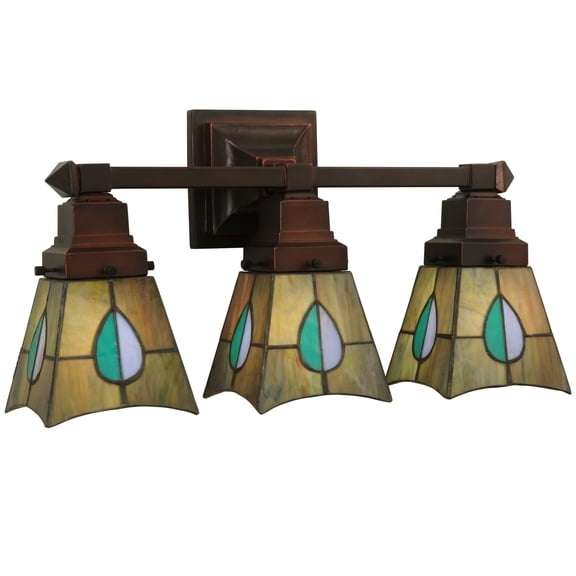 Meyda Tiffany 31231 Mackintosh Leaf 3 Light 20" Wide Bathroom Vanity Light - MultiColor