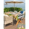 thumbnail image 5 of Outdoor Tablecloth with Umbrella Hole for Patio/Picnic/Party/Camping, Cute Puppy Sunflowers Waterproof Table Cloth Rectangle Table Cover Washable, Farmhouse Eucalyptus Black White (52"x 70"), 5 of 8