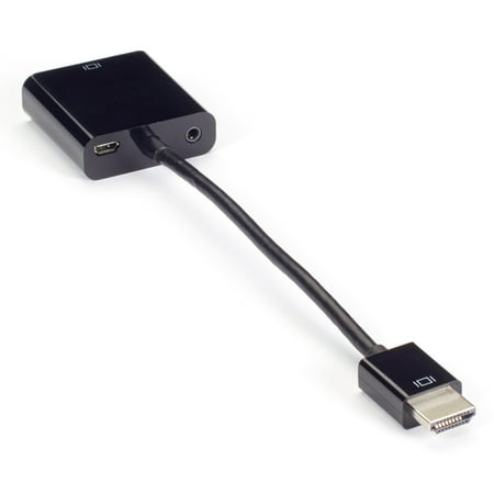 UPC: 0822088125044 | Black Box Video Adapter Dongle – HDMI Male to VGA Female with Audio