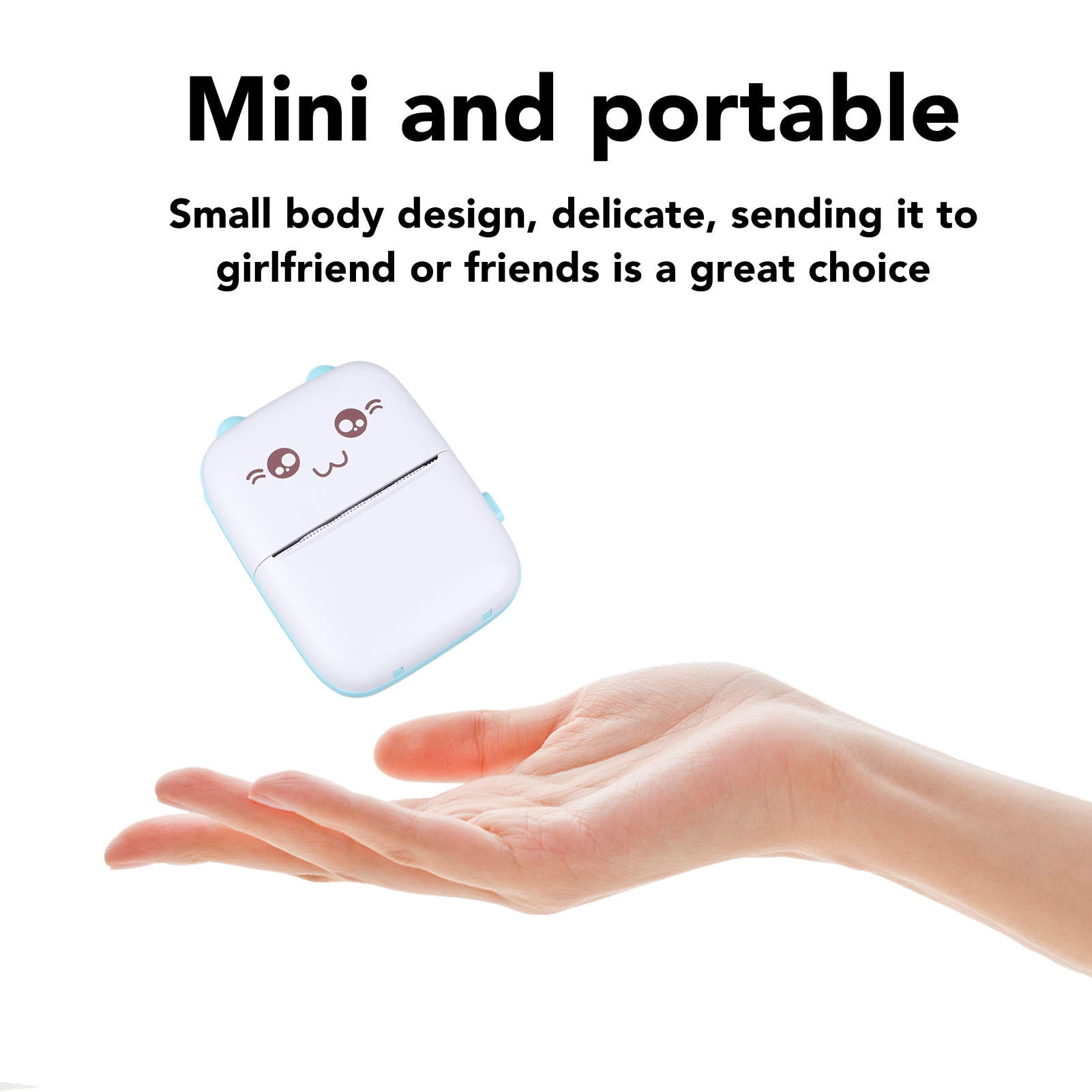 Yajisi Portable Thermal Printer, Mini Wireless Pocket Printer for Photos, Labels & Study Notes, 1000mAh Rechargeable Battery, 4.72 x 3.54 x 1.97 in