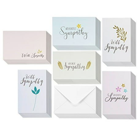48 pack sympathy greeting cards bulk box set 6 classy floral and foliage designs with sentiments - Bulk Sympathy Cards 48 pack sympathy greeting cards bulk box set 6 classy floral and foliage designs with sentiments - Bulk Sympathy Cards