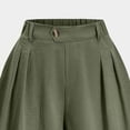 thumbnail image 4 of Vhkiploz Summer Board Shorts for Women's Pleated Everyday Bermuda Shorts Solid Color Beachwear Elastic Hem Wide Leg Running Shorts, 4 of 9
