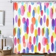 thumbnail image 3 of Kids Rainbow Shower Curtain for Bathroom, Colorful Geometric Cute Polka Dot Fabric Shower Curtains Set, White Modern Restroom Decor Accessories with Hooks 72X72Inches, 3 of 6