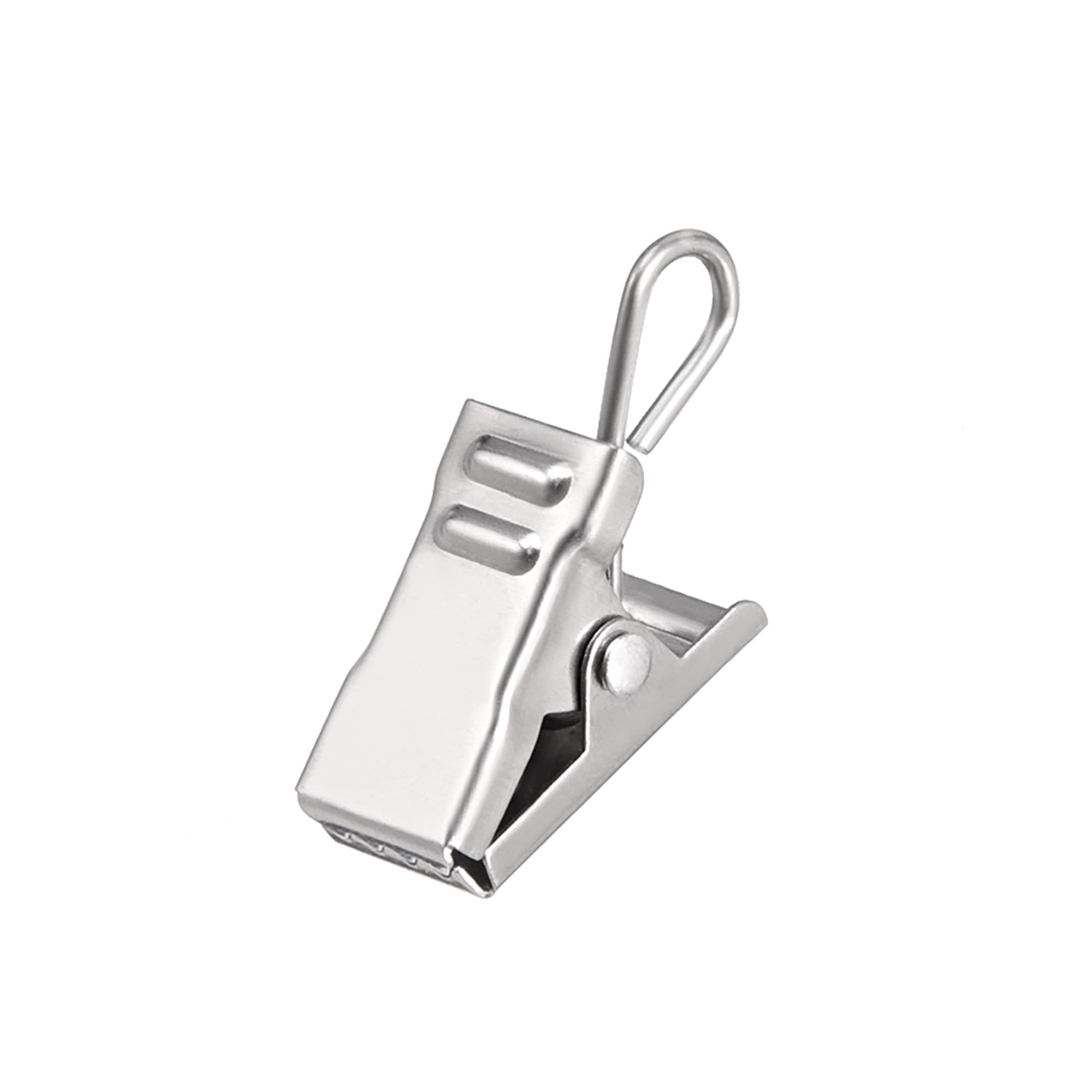 Curtain Clips with Hook Metal 18mm Clip Length for DraperySilver Tone
