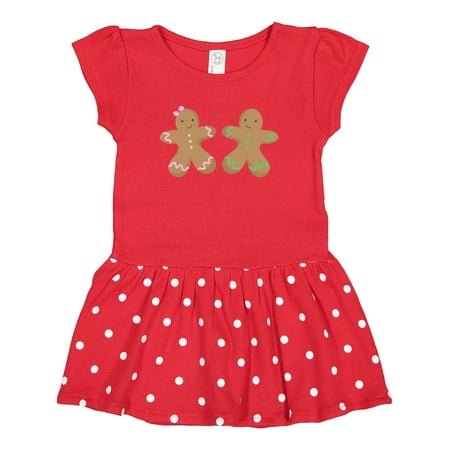 

Inktastic Twin Gingerbread Boy and Girl Co Gift Toddler Girl Dress