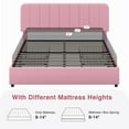 thumbnail image 6 of VECELO Full Size Bed Frame with 4 Storage Drawers, Modern Upholstered Platform Bed Frame with Adjustable Headboard, No Box Spring Needed, Pink, 6 of 10
