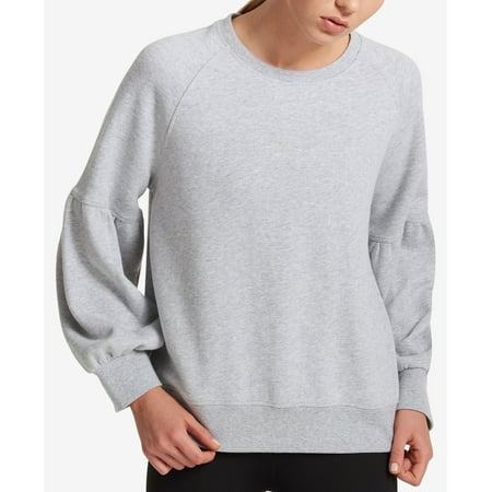 DKNY Cotton Balloon-Sleeve Sweatshirt Gray XL