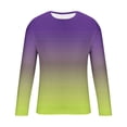 thumbnail image 4 of Fmbrln Men's Crew Neck Shirts Gradient Color Long Sleeve T Shirts Fall Casual Fashion Pullover Tops Yellow L, 4 of 5