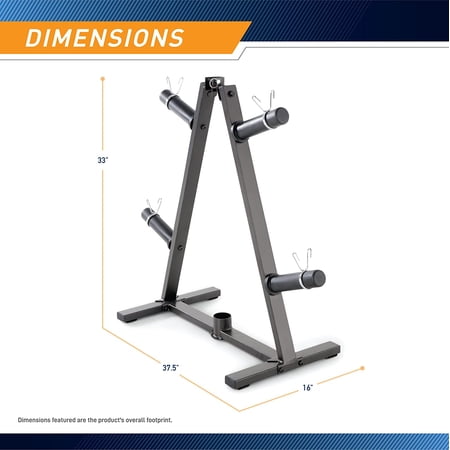 A-Frame Weight Plate Tree for 2-Inch Plates with Bar Holder and Collars