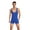 Blue, variant on Men's Bodysuit Sliding Fitness Shapewear - Sleeveless, Round Neck, Cotton/Spandex Blend, Wrestling/Sport Support - S-XL Sizes