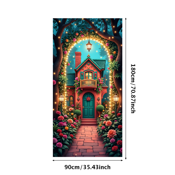 LUUFILx Garden Lantern Backdrop Photography Prop Wedding Party Fairy Lights Background Outdoor Decoration Banner Yard Festive Scene Arch Door Floral Path