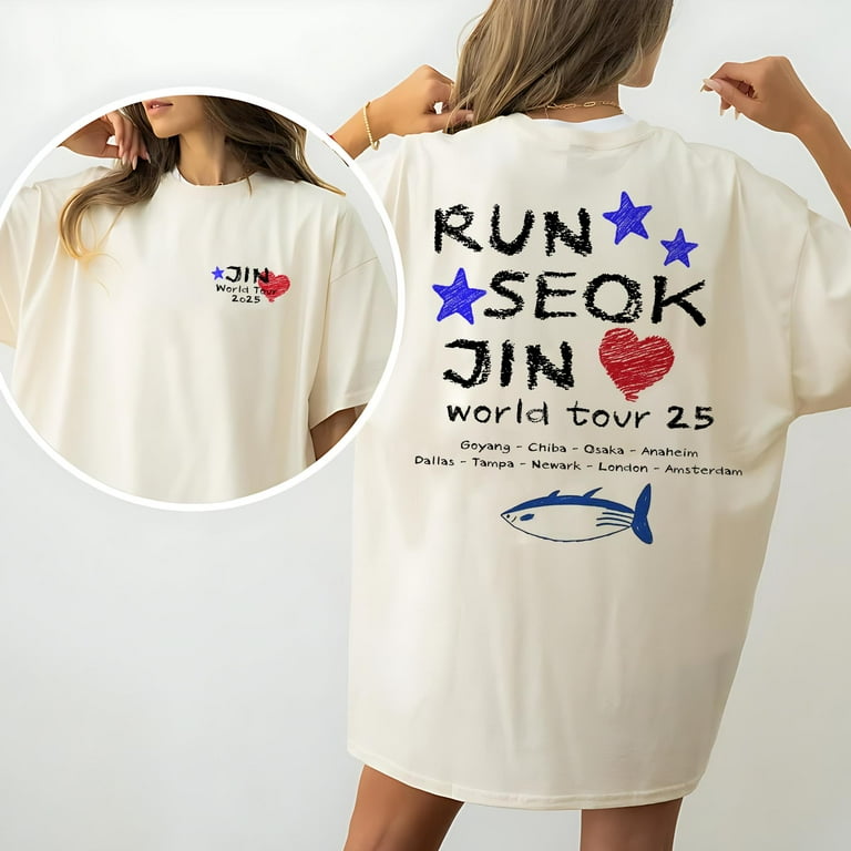 RUN SEOKJIN EP TOUR ジン US,EU限定 Tシャツ Mサイズ BTS Jin RUNSEOKJIN EP. TOUR 2025 Shirt – Kpop Exchange