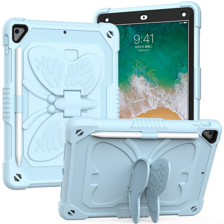 Far tekst Kamel Case For Apple iPad Mini 6th Gen 8.3 inch Butterfly Wings Kickstand 3in1  Tough Design Hybrid with Pencil Holder Rugged Shockproof Tablet Cover [  Light Blue ] - Walmart.com