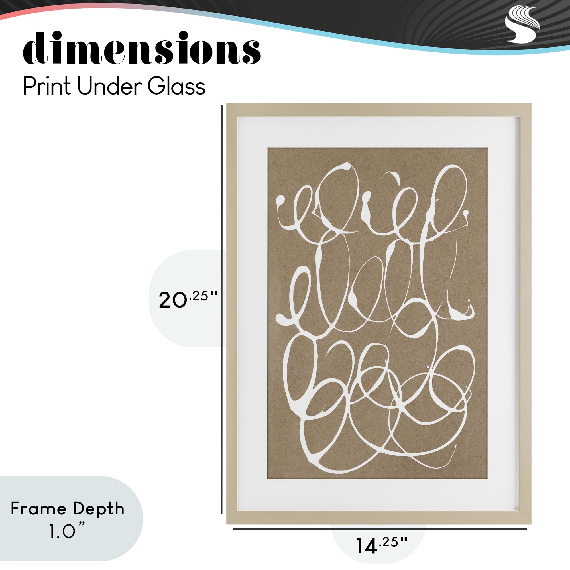Stupell Industries Scribbled Taupe Circles Birch Framed Print Under Glass, design by Susan Bryant