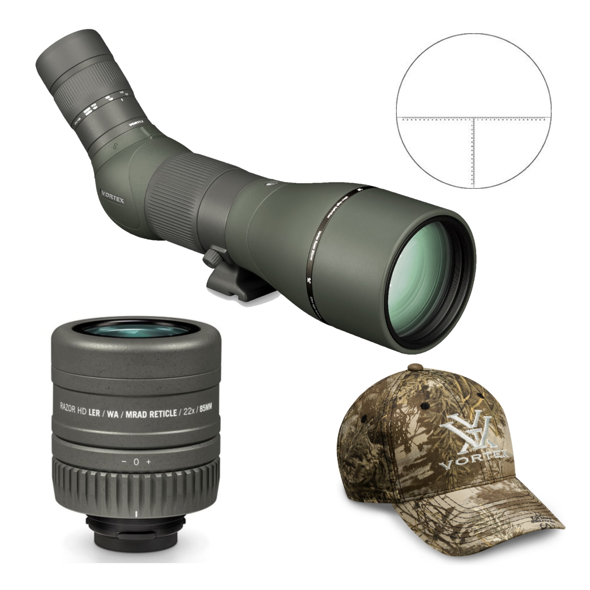 Vortex Razor HD 2760x85 Spotting Scope (Angled) Bundle