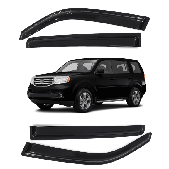 4pcs For Honda Pilot 2009-2015 Window Visor Sun Rain Guards Vent Shade Deflector