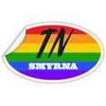 thumbnail image 2 of Smyrna TN Tennessee Rutherford County Rainbow Pride Flag 6 Stripes Pride Flag Euro Decal Bumper Sticker 3M Vinyl 3" x 5", 2 of 3