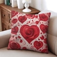 thumbnail image 3 of Valentine's Day Heart Roses Throw Pillow Covers 16"x16", 1 Pcs, Linen Study Sofa Cushion Cover Indoor Living Room Home Decor, 3 of 6