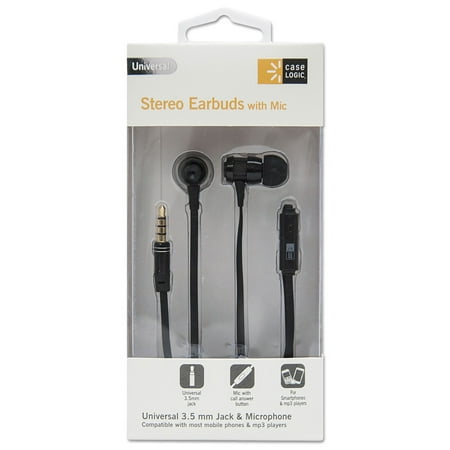 Mw Series - 800 Series Earbuds w/Microphone, Black, 4 ft Cord