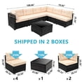 thumbnail image 4 of Segmart 7 Piece Pe Rattan Outdoor Patio Bar Set, Dark Gray/Beige, 4 of 12