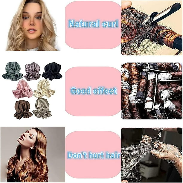 Trianu Satin Hair Curler Heatless 2 Set Hair Rollers for Heatless Curls with Hair Caps Soft Curling Rod Headband for Long Hair Curling Set for Sleep in Overnight Tie dye Pink Walmart