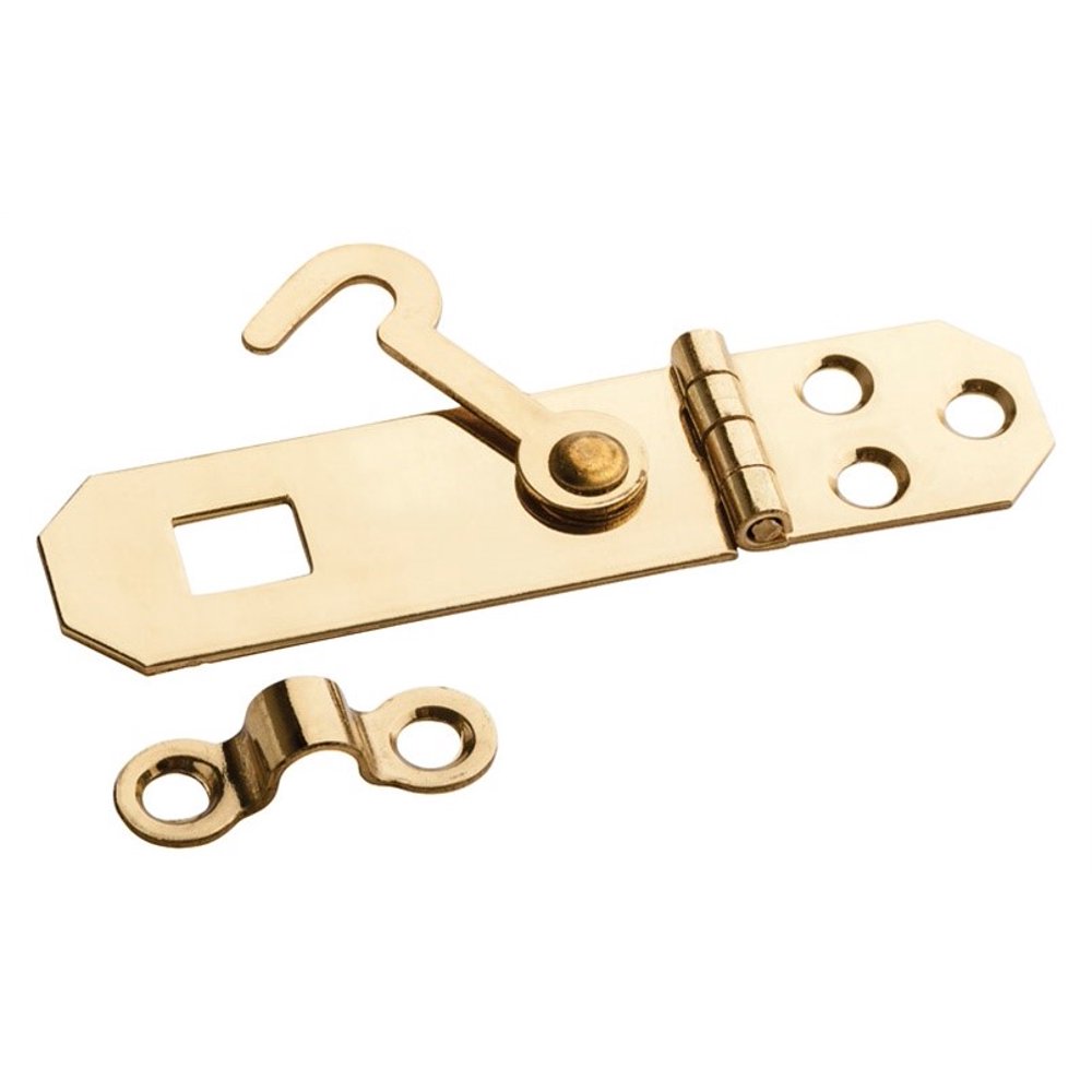 National Hardware Solid Brass 23/4 in. L Hasp w/Hook 1
