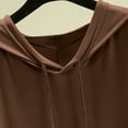thumbnail image 4 of iHengLiXing Tops for Women Plus Size Women's Casual And Fashionable Solid Color Short Sleeved Hooded Round Neck Top, 4 of 5