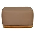thumbnail image 1 of Pemberly Row Contemporary Outdoor Solid Teak Wood Ottoman in Light Brown, 1 of 5