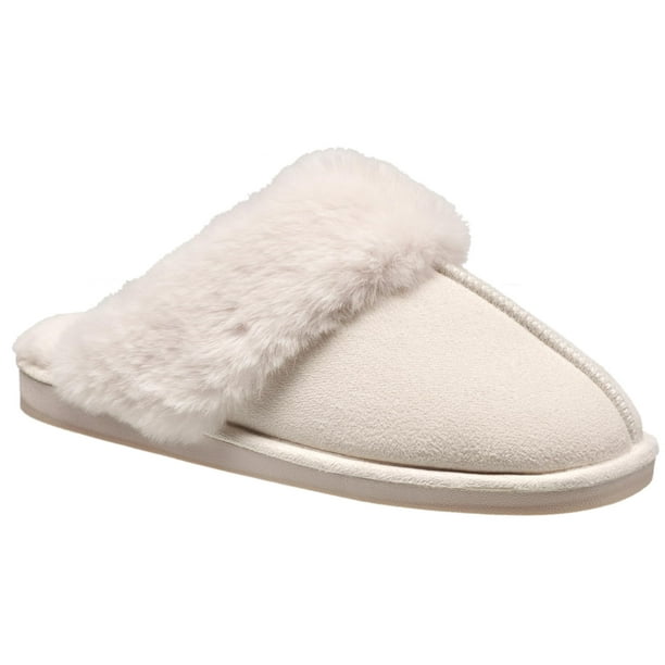 Pantuflas Nine West Scuff para Mujer Zapatillas de Casa Invierno Marfil