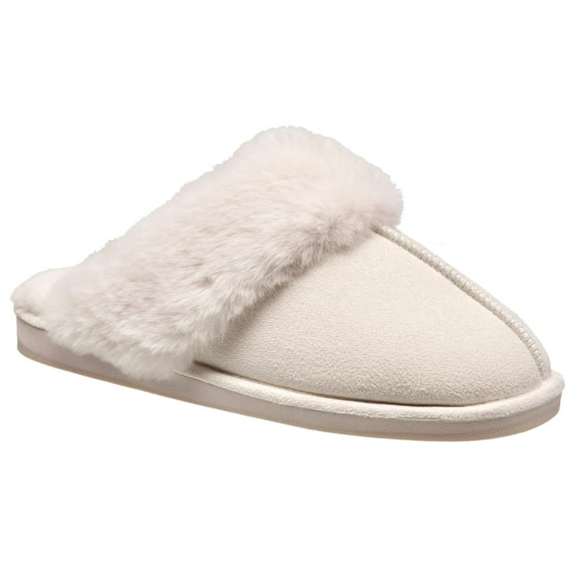 Pantuflas Nine West Scuff para Mujer Zapatillas de Casa Invierno Marfil
