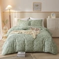 thumbnail image 1 of Funda Nórdica Reina Algodón Suave Verde Floral Juegos de Cama Floral Estilo Jardín, 1 of 9