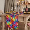 thumbnail image 2 of Table Runners 108 Inches Long Dress Scarves, Colorful Geometric Farmhouse Coffee/Dining/Kitchen Table Runner for Living Room, Modern Rainbow Ombre Abstract Art 13x108 Inch, 2 of 9