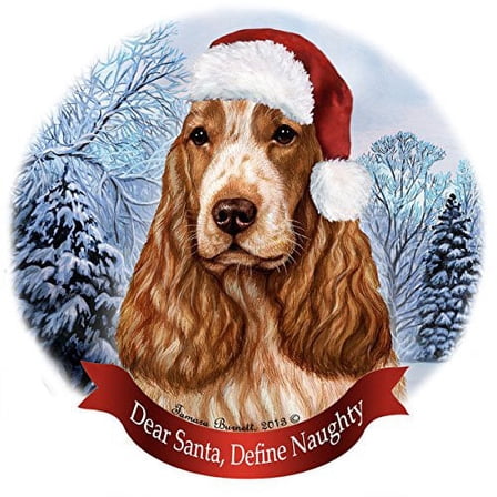 Holiday Pet Gifts English Cocker Spaniel Orange Roan Dog Porcelain Ornament