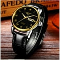 thumbnail image 2 of GUANQIN Men Business Analog Automatic Self-Winding Mechanical Stainless Steel Leather Business Wrist Watch Day Date Luminous Waterproof Sapphire Mirror Clock Man, 2 of 5