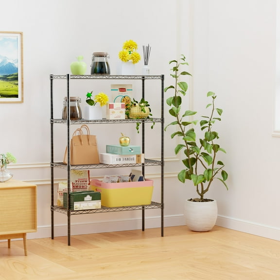 GIANNA 4-Wire Shelving Unit, Metal Storage Shelves, Easy Assembly Home Organizer for Pantry, Kitchen, Garage, Plant, 13.8" D x 35.4" W x 54" H