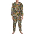 thumbnail image 3 of Yiaed USA 1 Print Men’s Pajamas Set - Long Sleeve Button Down Sleep Shirt and Pajama Bottoms Sleepwear Set Mens Pjs Sets Men's Pajama Bottoms-Medium, 3 of 7