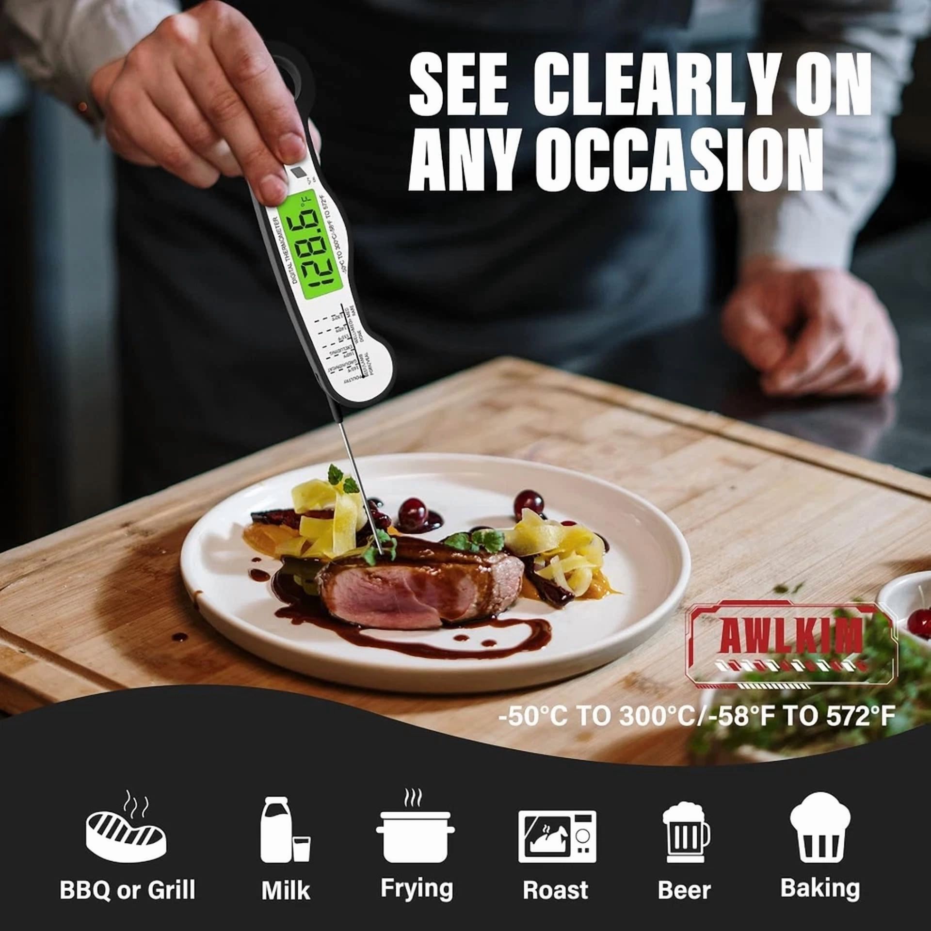 CIRCLE- Digital Meat Thermometer - Instant Read Waterproof Kitchen Tool