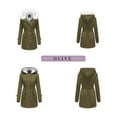 thumbnail image 5 of Winter Coats for Women Detachable Hooded Long Sleeve Coat Winter Warm Trench Outerwear Thermal Lined Jacket Fashionable Elegant Casual Winter Jackets for Women, 5 of 6