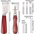 thumbnail image 2 of Adjustable Leather Stitching Groover Carbon Steel Leather Skiving Knife for DIY Leathercraft Cutting Sienna, 2 of 7