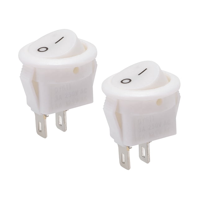 Interruptor de palanca de barco Uxcell 250V/3A 125V/6A Interruptor de palanca para barco, automóvil, marina, plástico blanco 2 piezas