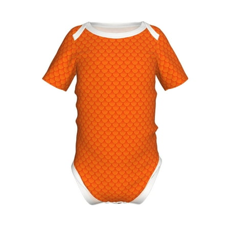 

Lukts Orange Scales Print Baby Short Sleeve Romper Onesie for Newborn Baby Boys and Girls-6 Months
