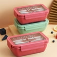 thumbnail image 7 of SLYNSHome Bento Box Container Lunch Boxes with 2 Compartment & Spoon & Chopsticks for Studens/Adults (Red), 7 of 7