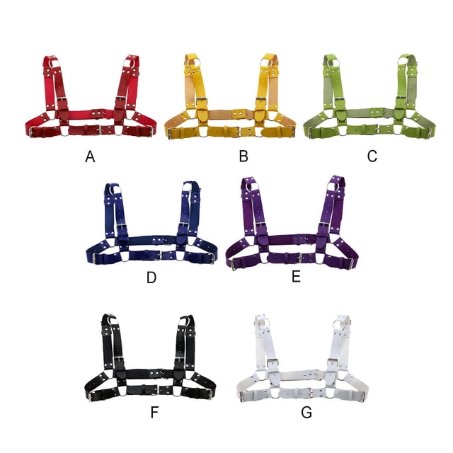 Langgg Cuir Ceinture Creux Gothique Robuste Corps Ceintures Réglable Durable Poitrine Bande Hommes Corps Partie Épaule Clubwear Partie Rouge