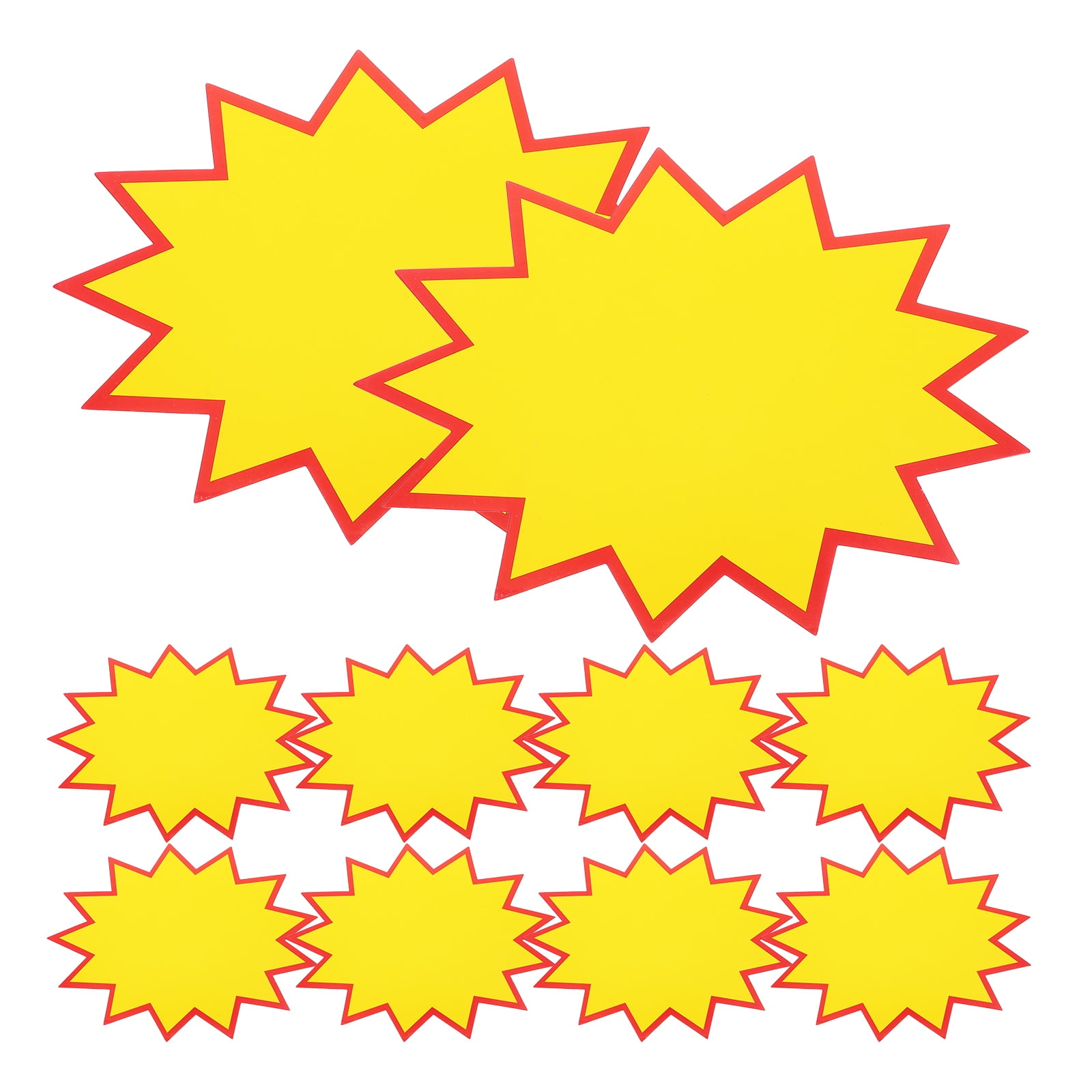 FOMIYES 100Pcs Large Yellow Paper Price Burst Signs for Retail Sale Tags and Commerce Stores