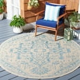 thumbnail image 2 of SAFAVIEH Beach House Jose Geometric Indoor/Outdoor Area Rug Aqua/Cream, 6'7" x 6'7" Round, 2 of 10