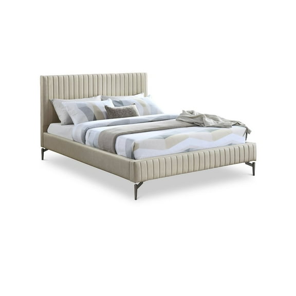 Meridian Furniture Gallo Beige Vegan Leather King Bed