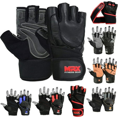 MRX Weight Lifting Leather Gloves With Long Wrist Strap for Better Wrist Support in Leather Black XX-Large price history on PriceWatchPro